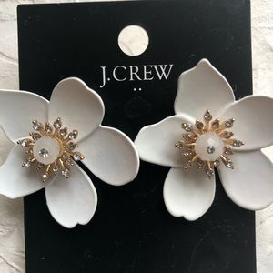 J Crew Flower Statement Stud white